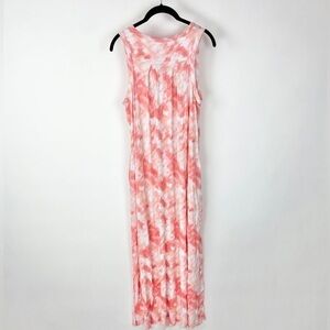 Coral Koolaburra by UGG Stretch Modal V-Neck Tank Dress | Tie-dye maxi sz small